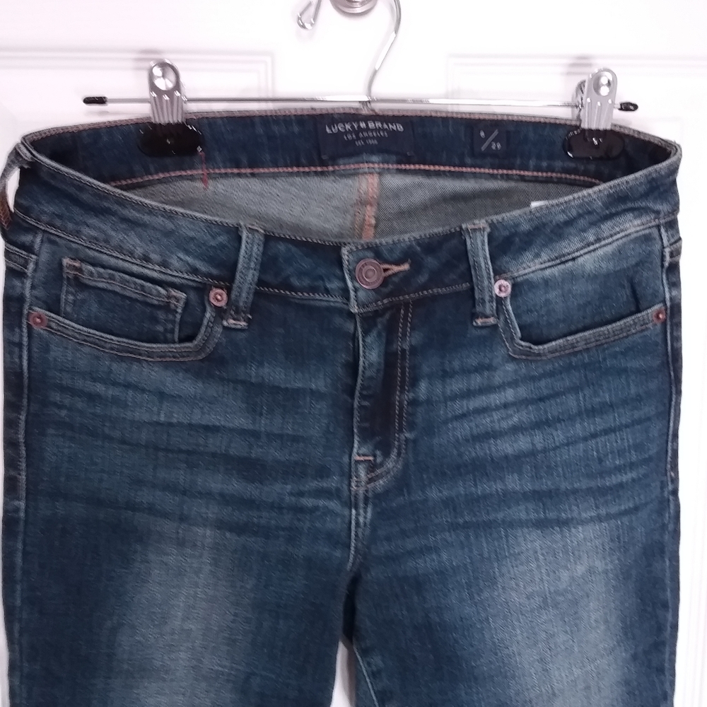 Womens Lucky Brand Jeans size 16 mid waist unhemmed at 27 Low Rise Lolita Skinny